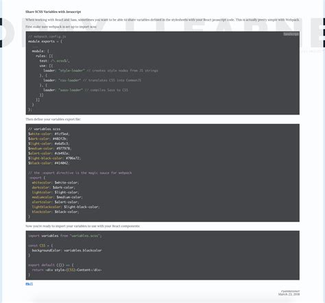 reactjs - How to use SCSS variables into my React components - Stack ...