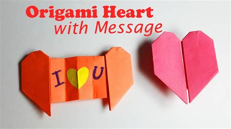 Origami Heart Message Card: A Foldable Expression of Love – easy origami tutorial