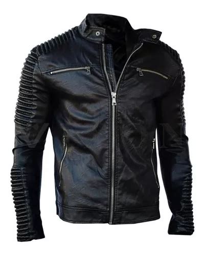 Campera Eco Cuero Modelo Exclusivo Entallado Negro Premium