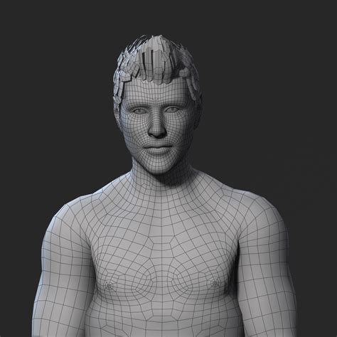 Personagem De Jogo 3D Muscular Naked Man Rigged Animado Modelo 3D Low