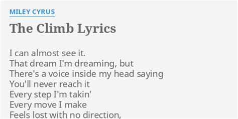 Lyrics To The Climb By Miley Cyrus Printable - prntbl ...