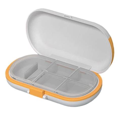 Boîte de rangement compacte à 4 grilles pour médicaments avec coupe