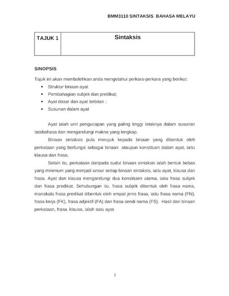 Docx Modul 3110 Nota Sintaksis Dokumentips