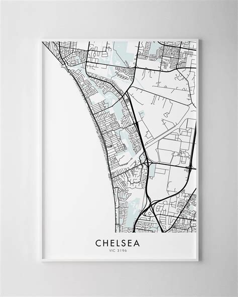 Melbourne Chelsea Map Print Chelsea Chelsea