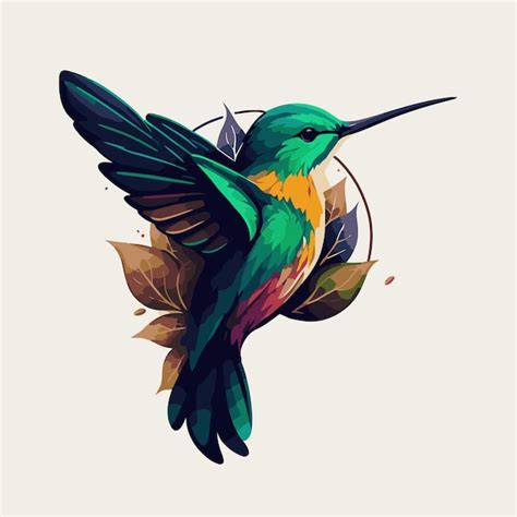 Logo de flaying colibrí bird colorful vector style colibri icon