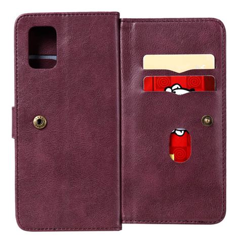 Samsung Galaxy A71 Multi Function 10 Card Slots Wallet Case Claret