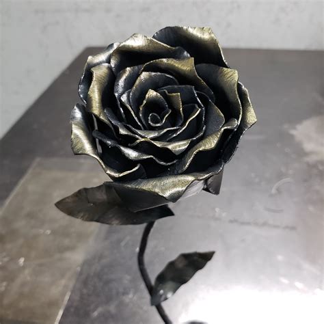 Metal Rose Diy Metal Rose Kit Diy Welding Kit Stem Etsy