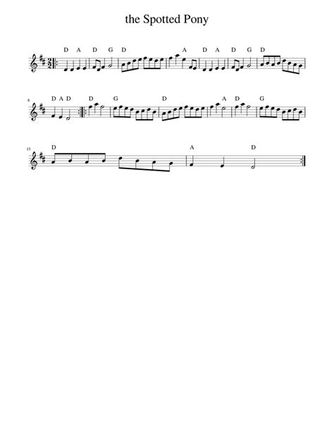 The Spotted Pony Sheet Music For Piano Solo Easy