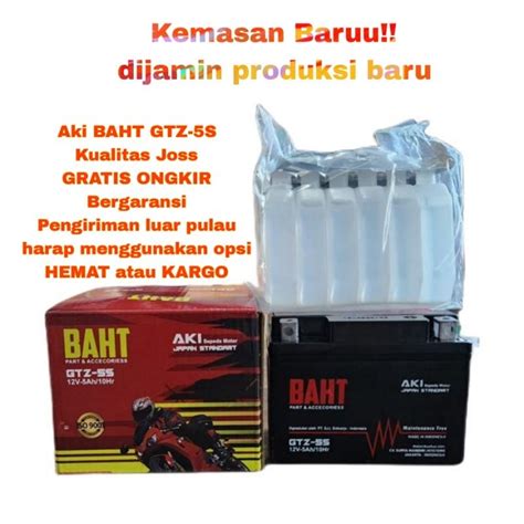 Jual Aki Baht Gratis Ongkir Motor Aki Kering Baht Gtz S Merk Baht