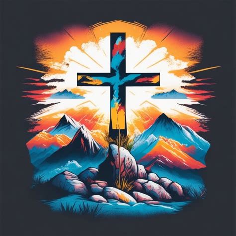 Mountain Cross Christian Graffiti Art Bundle Of 5 Prints Svg Etsy