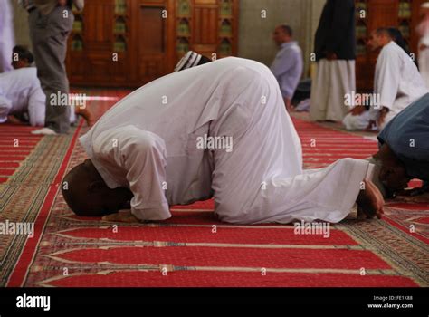 Man Prostrating Inside Masjid Quba The Very First Mosque That Was