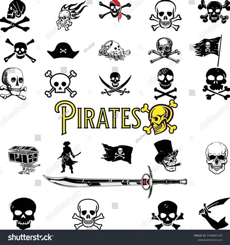 Vector Illustration Various Super Cute Pirate Stock Vector Royalty