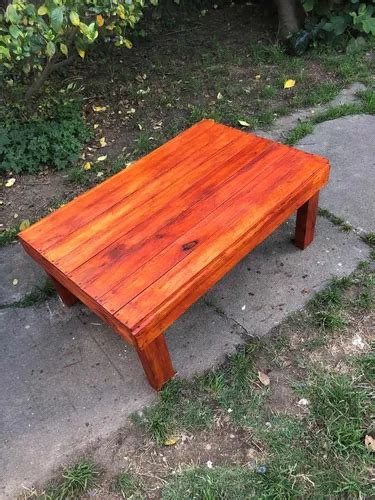 Mesa Ratona Madera Reciclada Color Cedro Ap Creaciones Cuotas sin interés