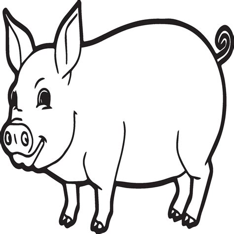 Pig coloring pages. Pig outline vector image 42396268 Vector Art at ...