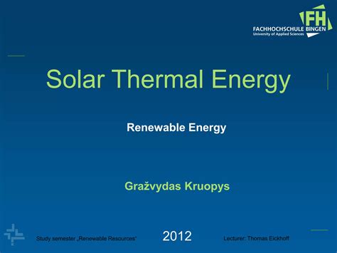 Solar Thermal Energy Ppt