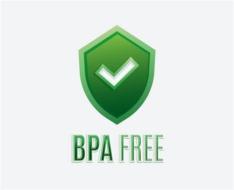 Premium Vector Green Bpa Free Logo Badge With Text And Shield Icon