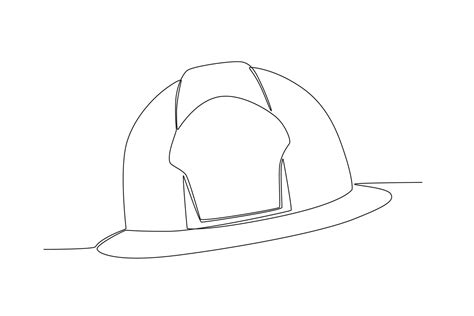 Vector simple line of fire helmetone line concept of fire department ...