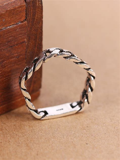 Personalized Chain Shaped Pentagon Midi Ring 1000010863