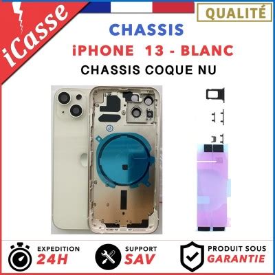 Chassis Arriere Remplacement NU Pour IPhone 13 BLANC Coque Nu COLLE