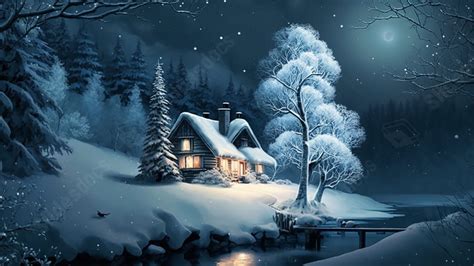 Snow House Night Powerpoint Background For Free Download - Slidesdocs