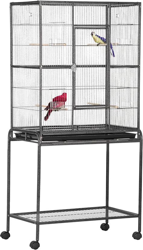 PawHut 64 Large Bird Cage Rolling Metal Parrot Cage Bird House With