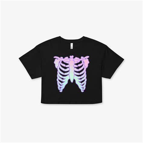 Kawaii Pastel Goth Crop Top Skeleton Shirt Soft Grunge Crop Etsy