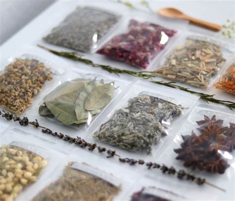 Deluxe Set Of Twelve Organic Dried Herbs And Flowers With Wooden Etsy