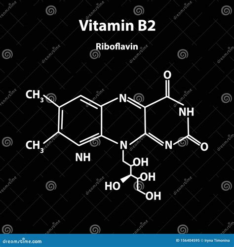 Vitamin B2 Riboflavin Molecular Chemical Formula Infographics Vector