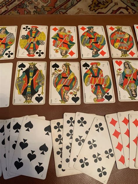 Speelkaarten Scarce 19c Rare BP Grimaud Piquet 32 Playing Card Set