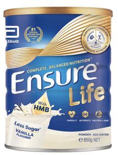 Abbott Ensure Life With Hmb Less Sugar Milk Powder Vanilla G