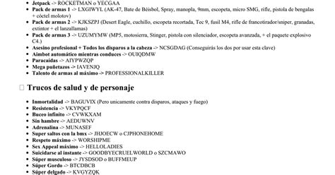 Todos Los Trucos Para Gta San Andreas Pc Pdf Google Drive