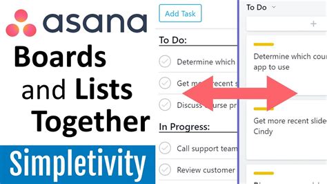 How To Use Asana Boards With Lists Tutorial Youtube