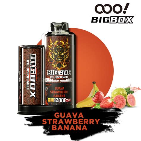 Ooo Bigbox Guava Strawberry Banana Dldtl Disposable Vape Pod 12000