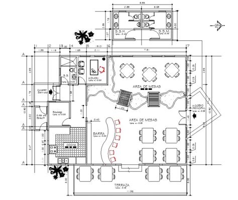 Restaurant Layout Plan With Bar Area In Dwg Autocad File Restaurant Layout Restaurant Layout