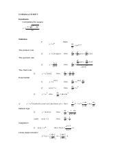 Quantitative Methods Formula Sheet Docx Formula Sheet Functions