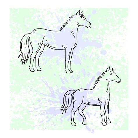 Premium Vector Set Of Horses Hand Drawing Illustration Vector