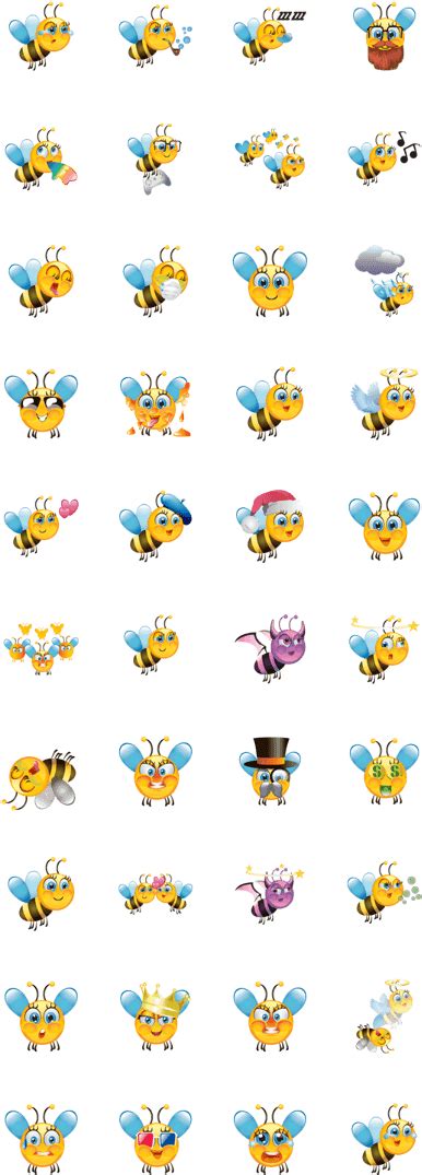 Bee Emoji Cartoon Free Transparent Png Download Pngkey