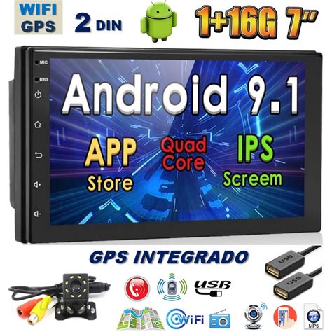 Kit Central Multim Dia Podofo Android Din Slim Gps Wifi C Mera De