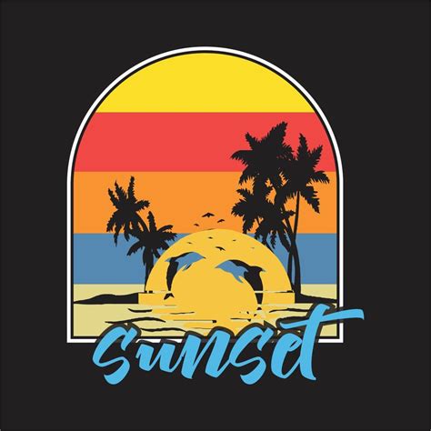 Sunset T Shirt Design Print 4191531 Vector Art At Vecteezy