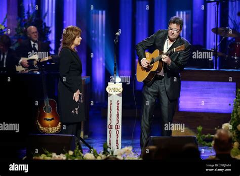 Vince Gill And Patty Loveless Perform During The Funeral For Country