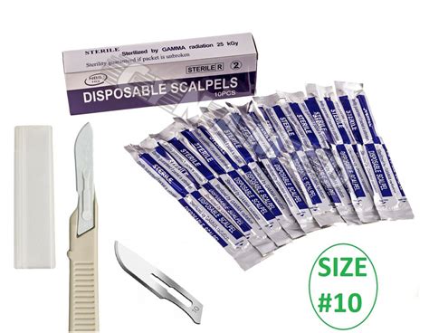 Disposable Scalpel Blades No 10 With Plastic Handle Box Of 10