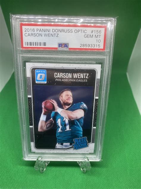 2016 Donruss Optic 156 Carson Wentz Eagles RC Rookie PSA 10 GEM MINT