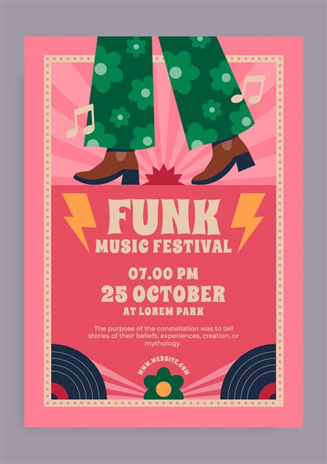 Design This Hand Drawn Retro Funk Music Festival Flyer Layout Online