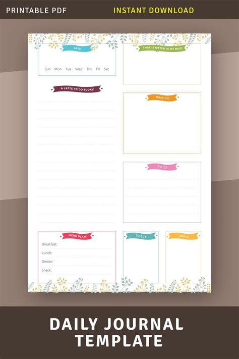 Chose this Daily Journal Template and get started. Planning can make your life easier. Planner ...