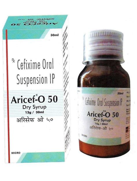 Aricef O Infection Syrup 50 Mg Price From Rs 30 81 Unit Onwards