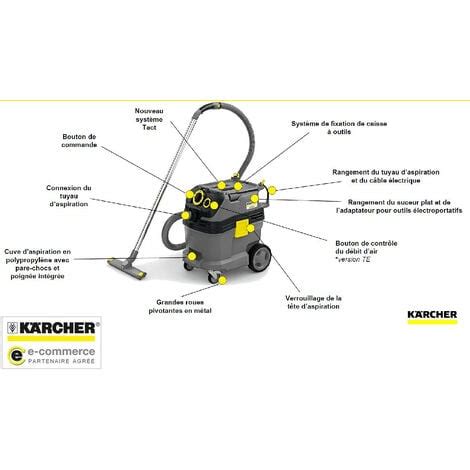 Karcher Aspirateur eau et poussières 50L 1380W décolmatage Tact