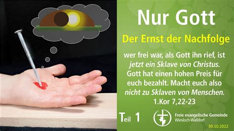 Nur Gott Der Ernst Der Nachfolge Feg Wiesloch Walldorf