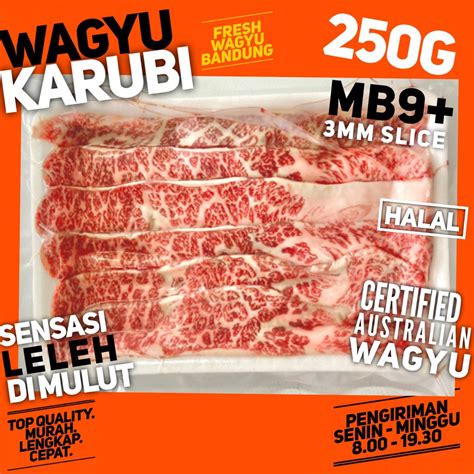 Jual Wagyu Beef Slice Karubi Mb9 Halal Aus 3mm Shabu Yakiniku