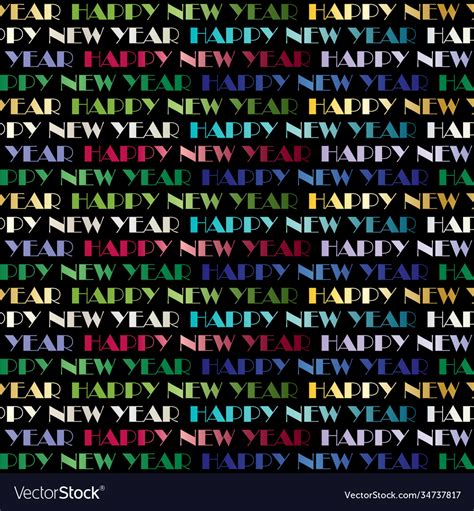 Seamless New Years Eve Pattern Typography Vector Image