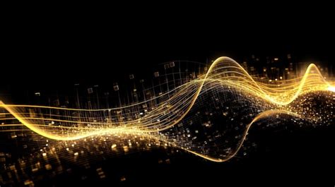 Premium Ai Image Golden Wavy Lines With Light Effect And Music Notes